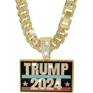 NEW Trump Cuban Diamond Iced Out Necklace